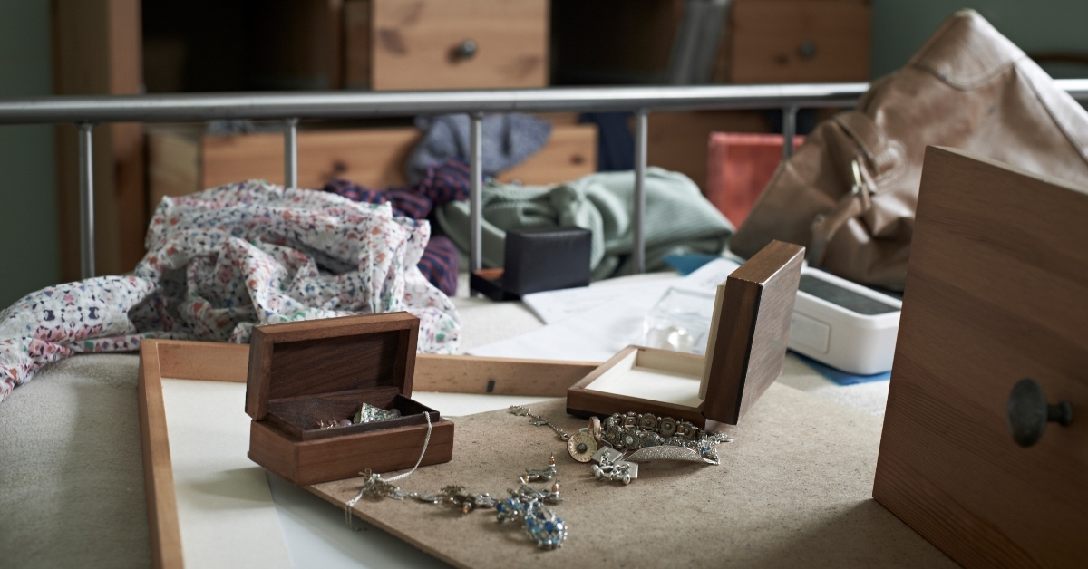 bedroom ransacked during burglary