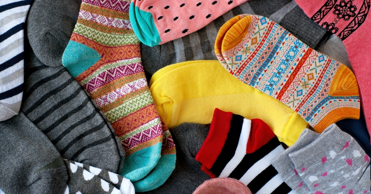 pile of multi colored socks