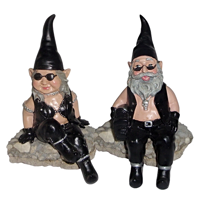 biker gnomes shelf sitters