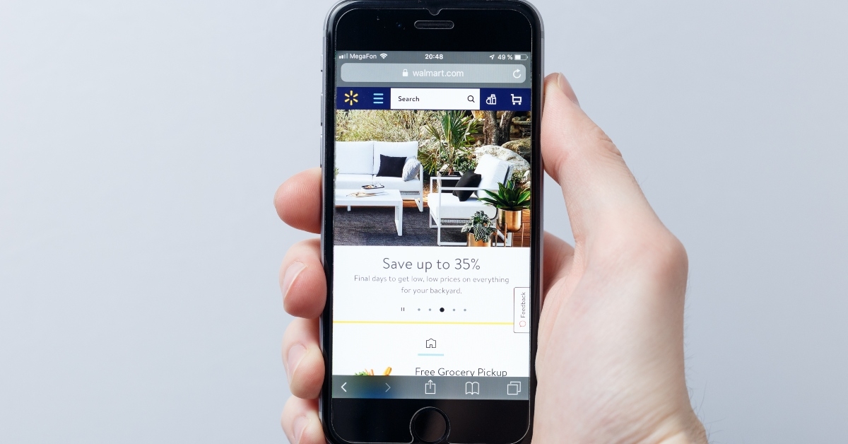 smartphone with Walmart logo