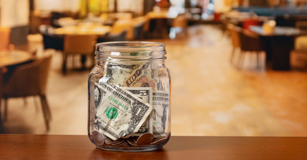 tip jar in restaurant
