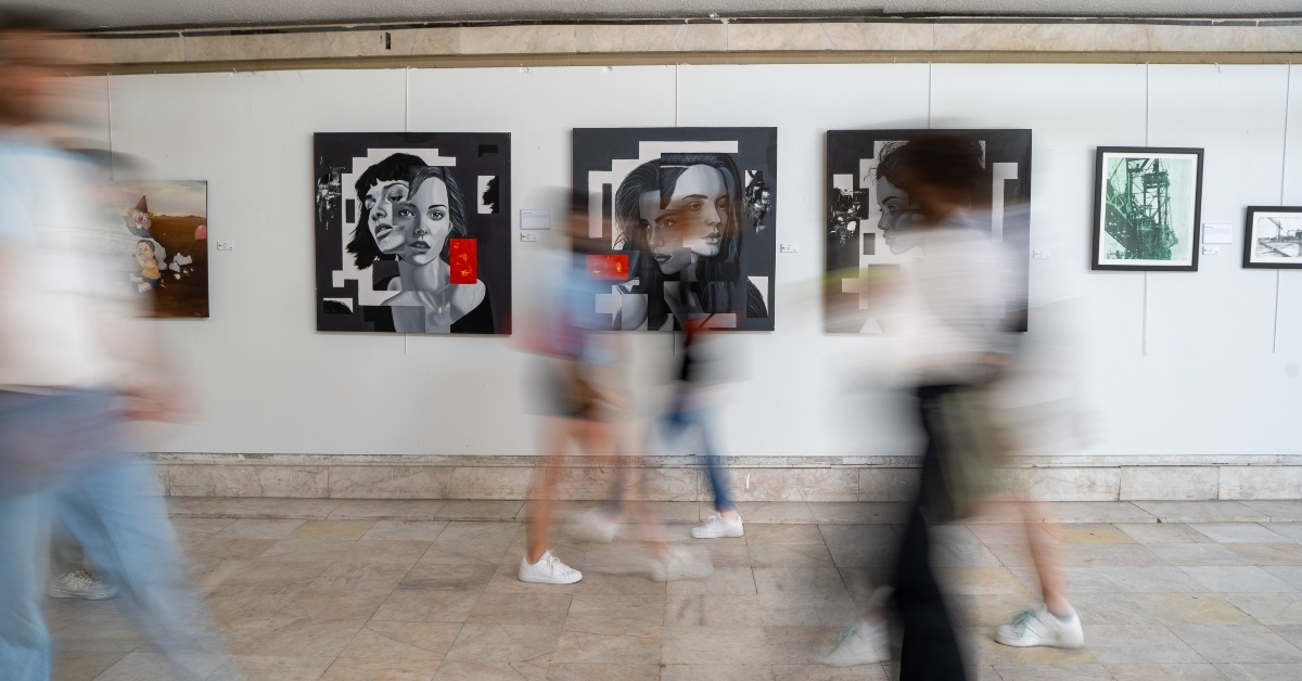 visitors visiting the art gallery