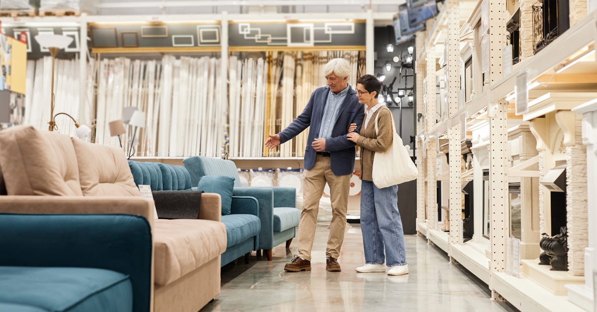 couple looking at furniture