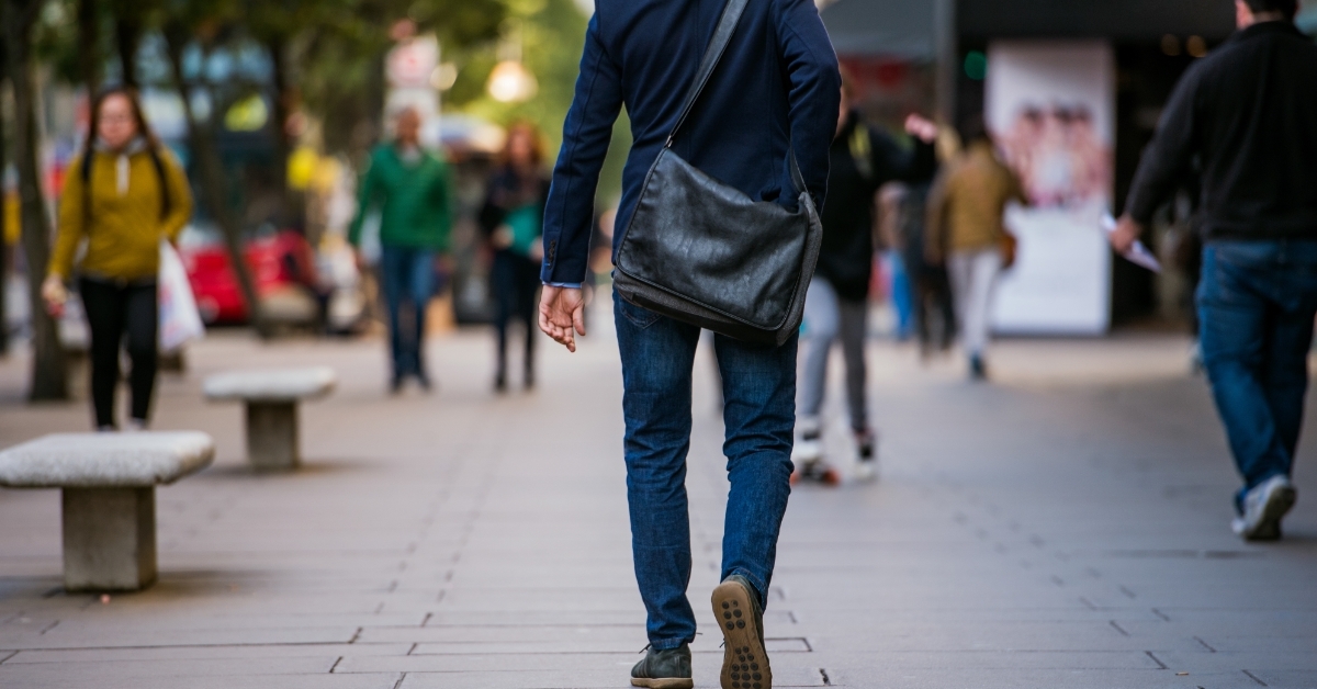 business man walking on street