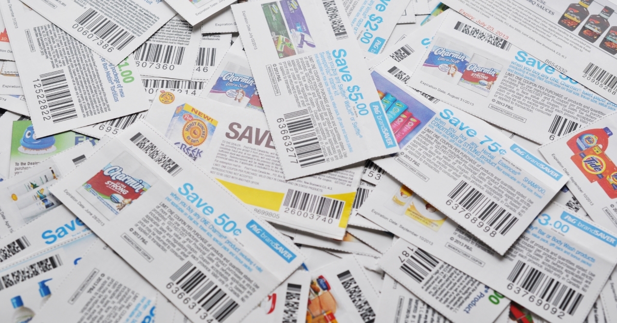 Canadian coupons on table