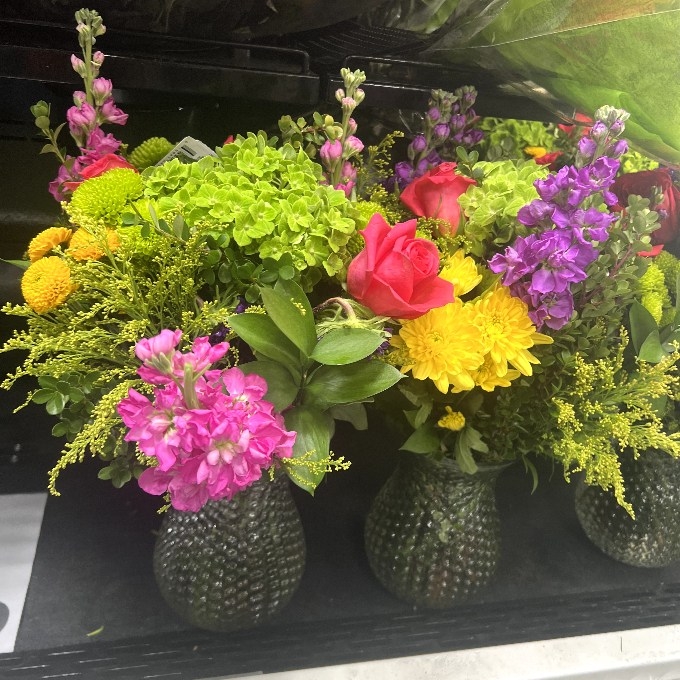 fresh floral arrangement with vase