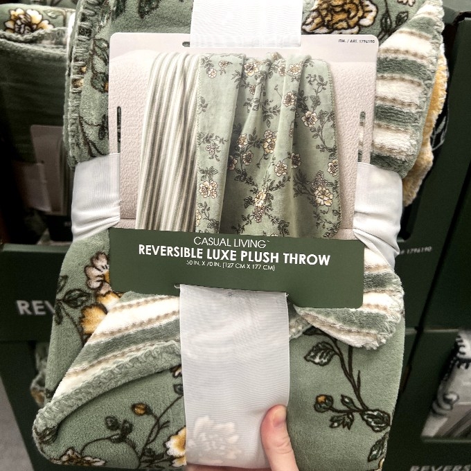 reversible luxe plush throw