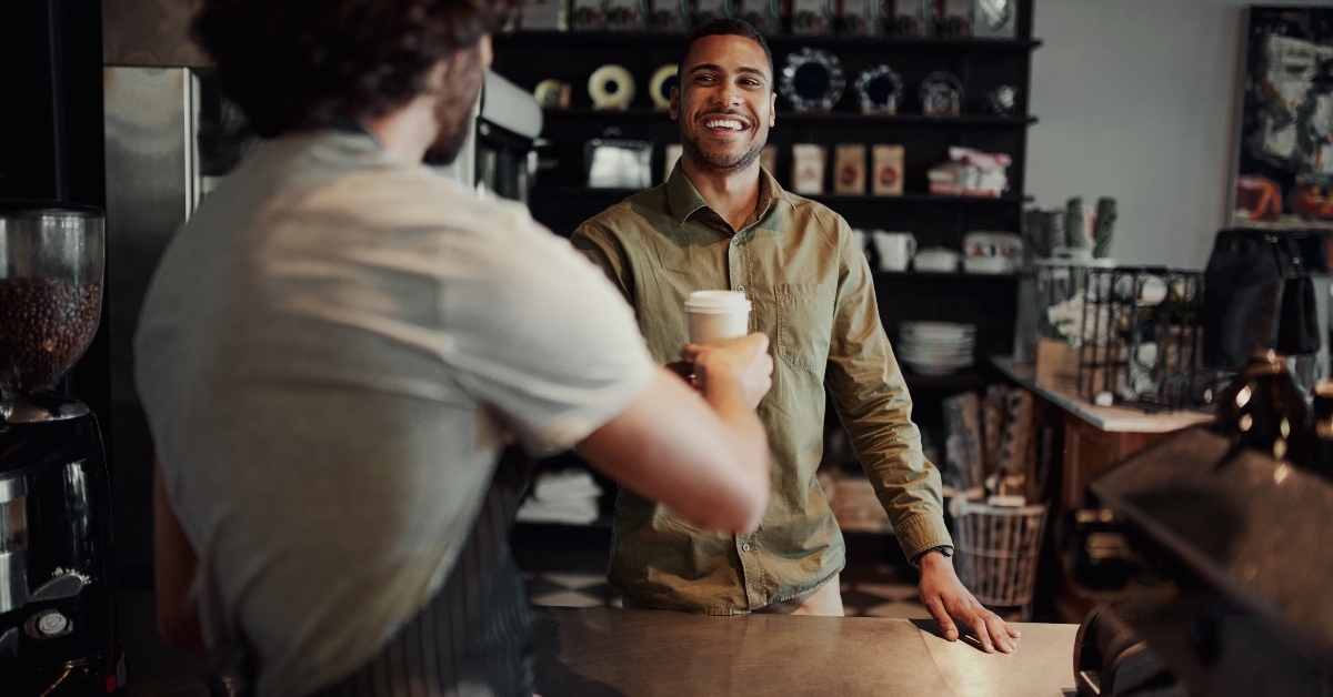 buying takeaway coffee