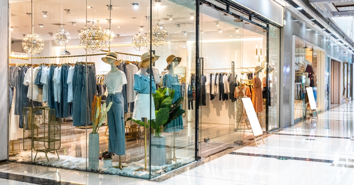 clothes in shopping mall