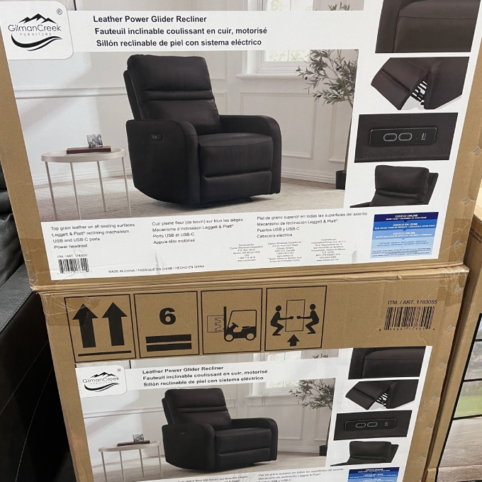 leather power glider recliner