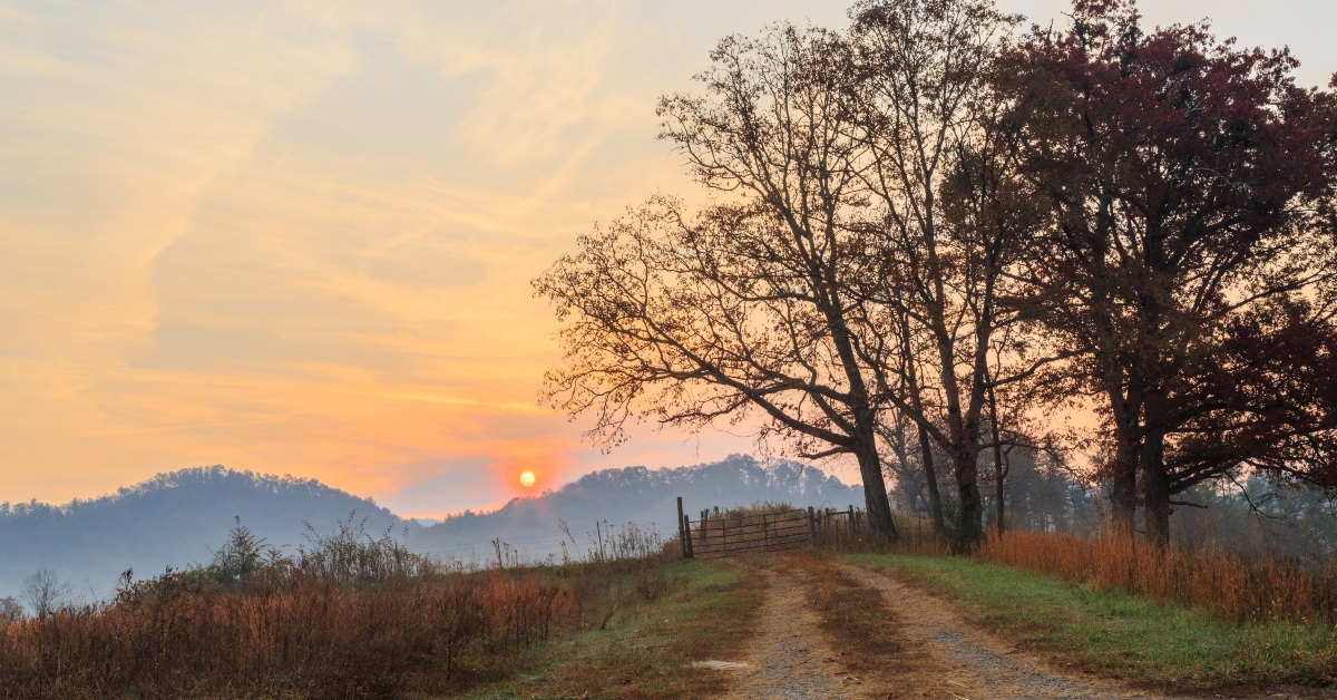 sunrise in rural area robbinsville