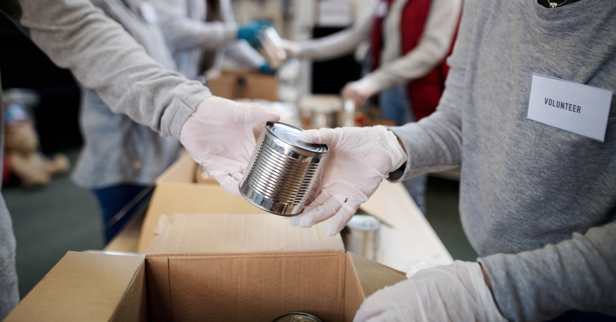 volunteers in community donation center