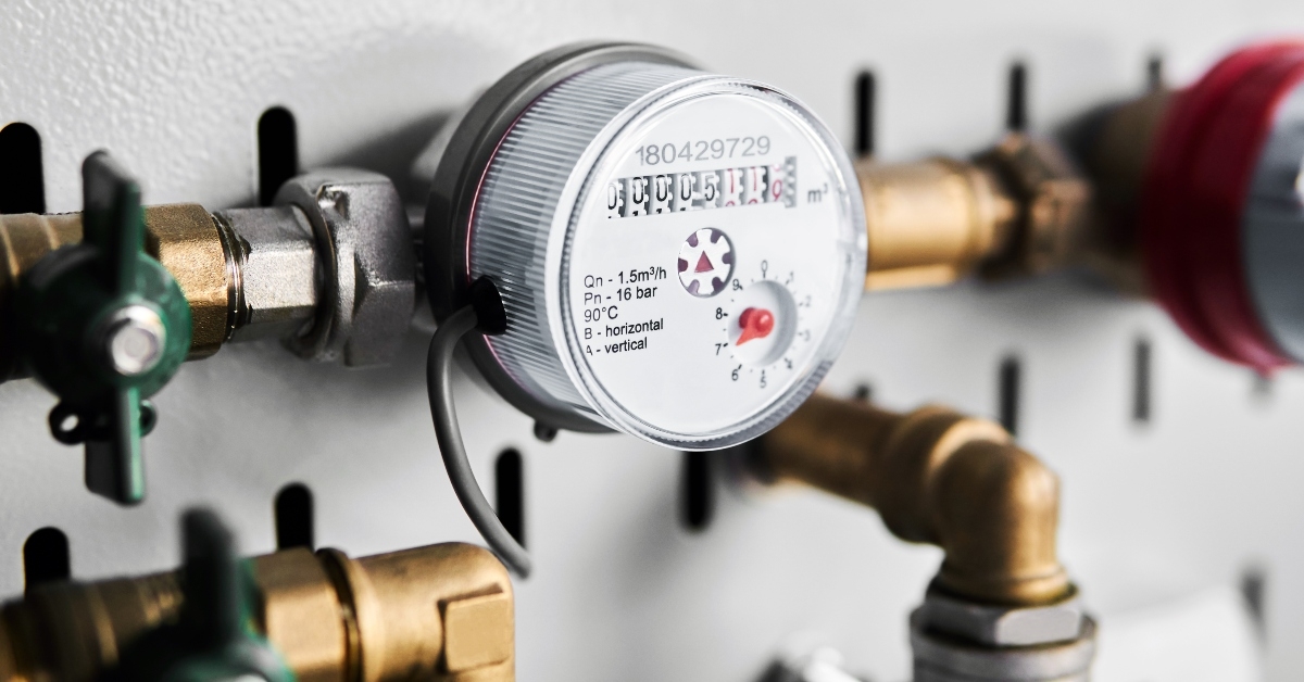 water flow meter installed