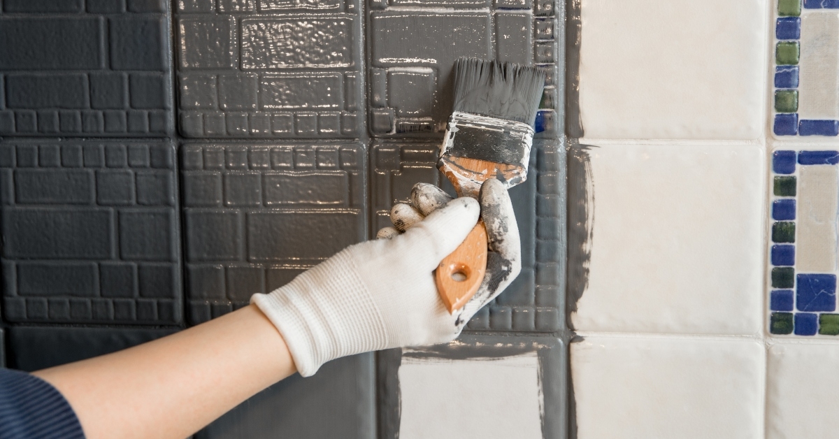 repainting old kitchen ceramic tile