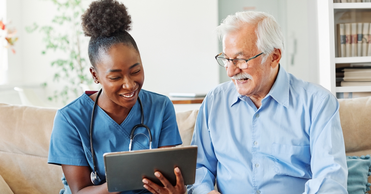 showing caregiver help assistence retirement