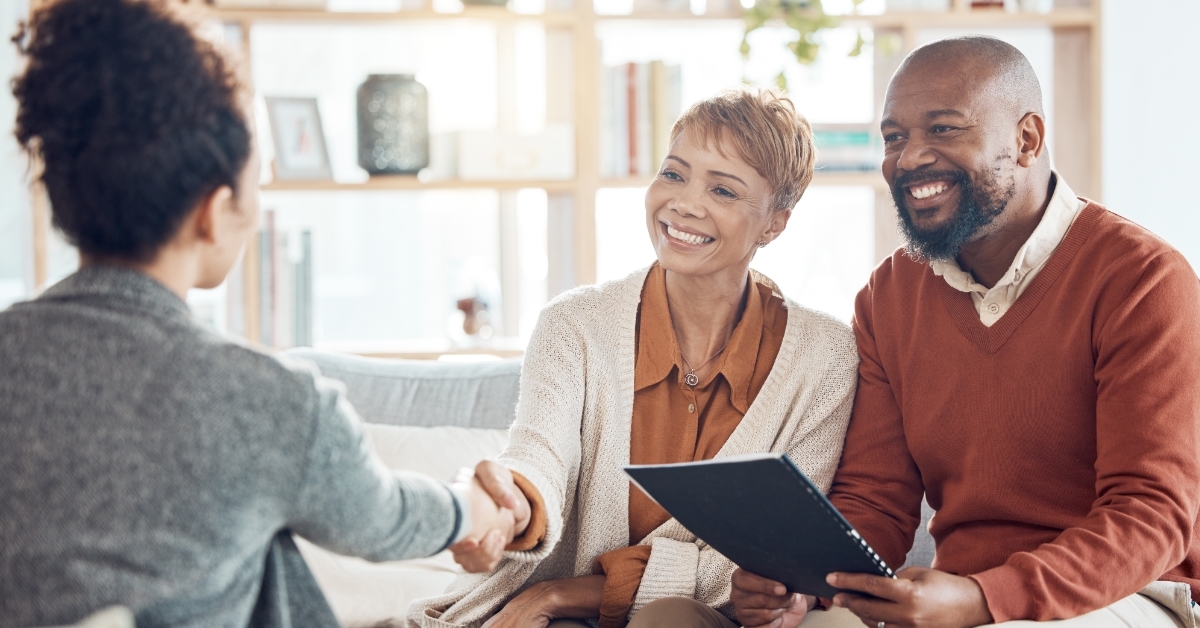 couple consulting finance advisor