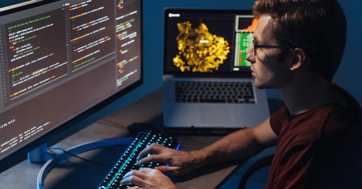 developer writing software 