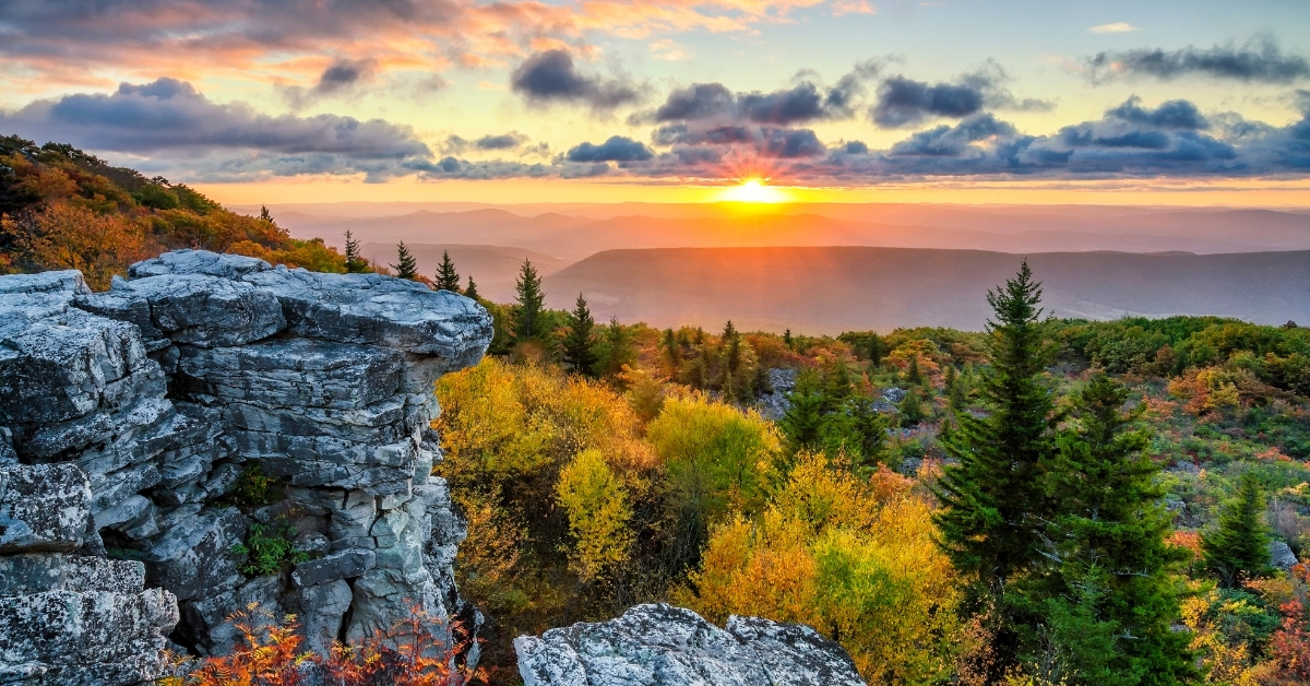 Scenic sunrise Dolly Sods West Virginia