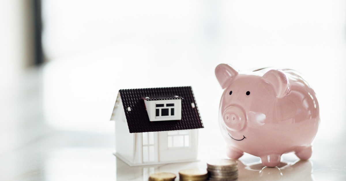 piggy bank with tiny house 