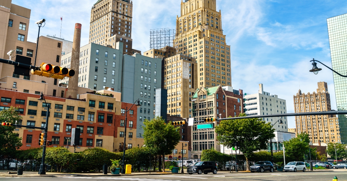 Newark downtown in New Jersey