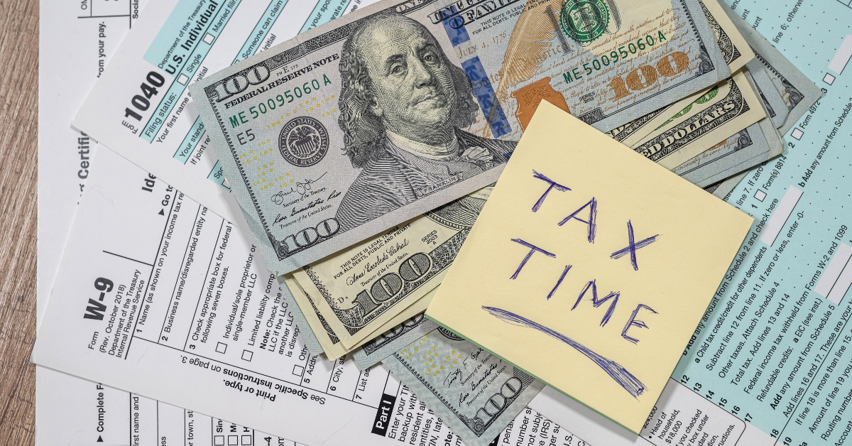 top view of 1040 tax return