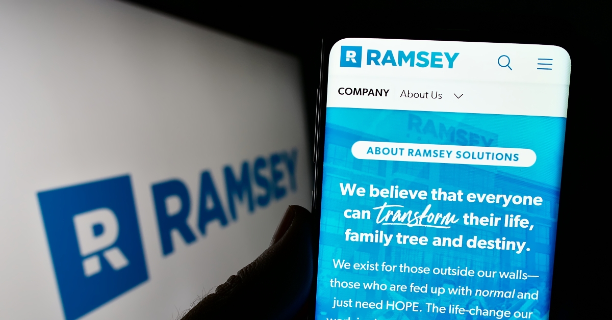 cellphone with webpage of ramsey solutions