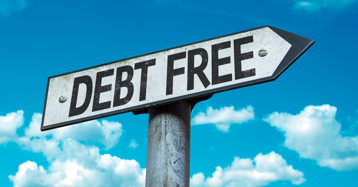 debt free sign