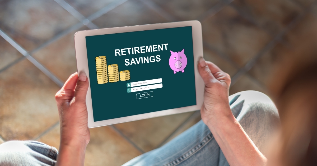 Retirement savings concept on tablet