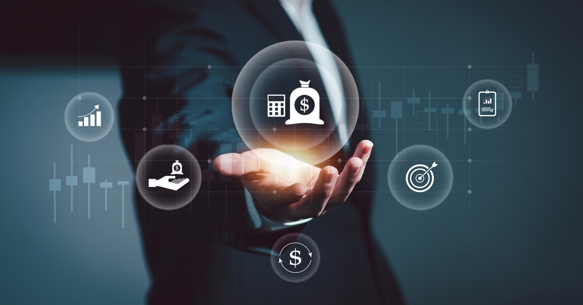 businessman standing Budget financial planning concepts