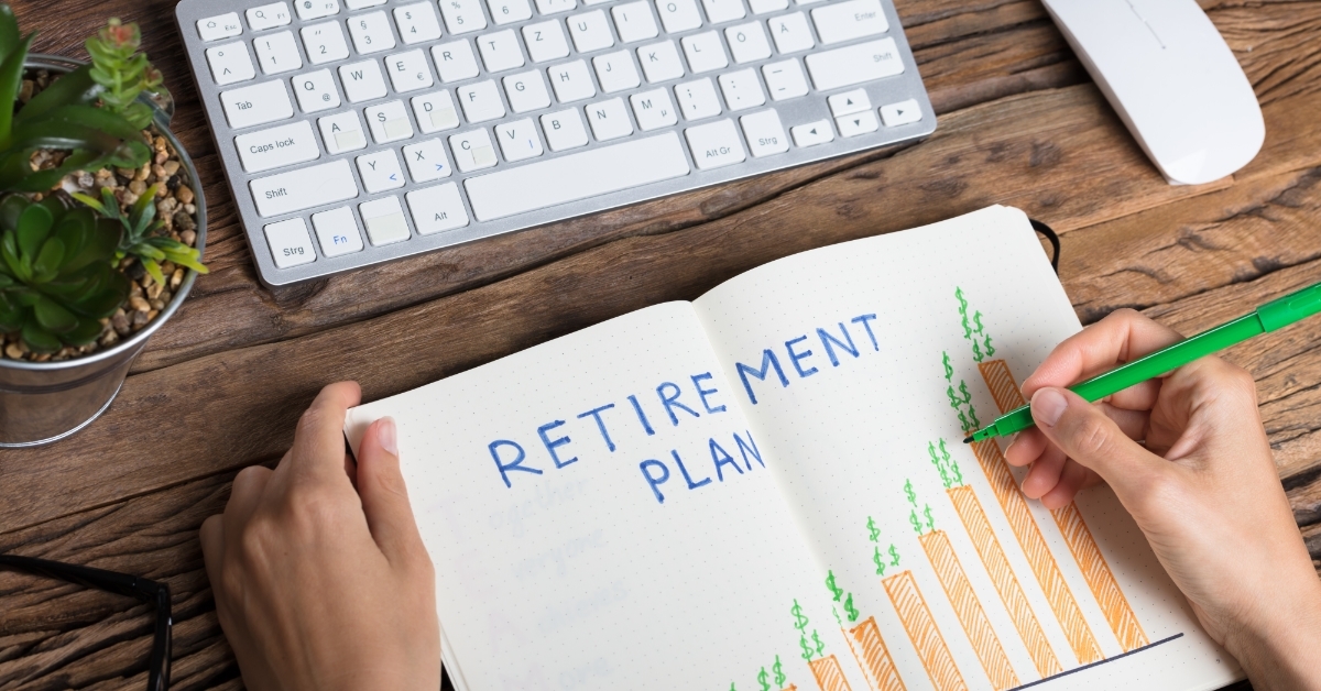 Human Hand Drawing Retirement Plan Growth Concept