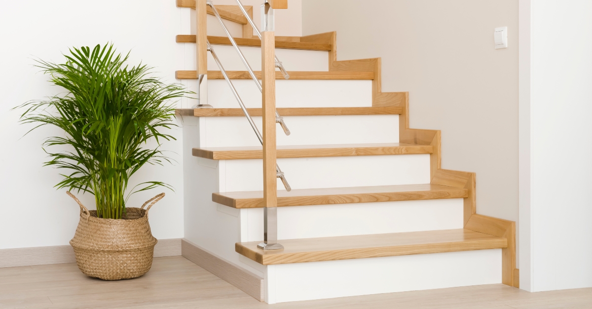  natural ash tree wooden stairs