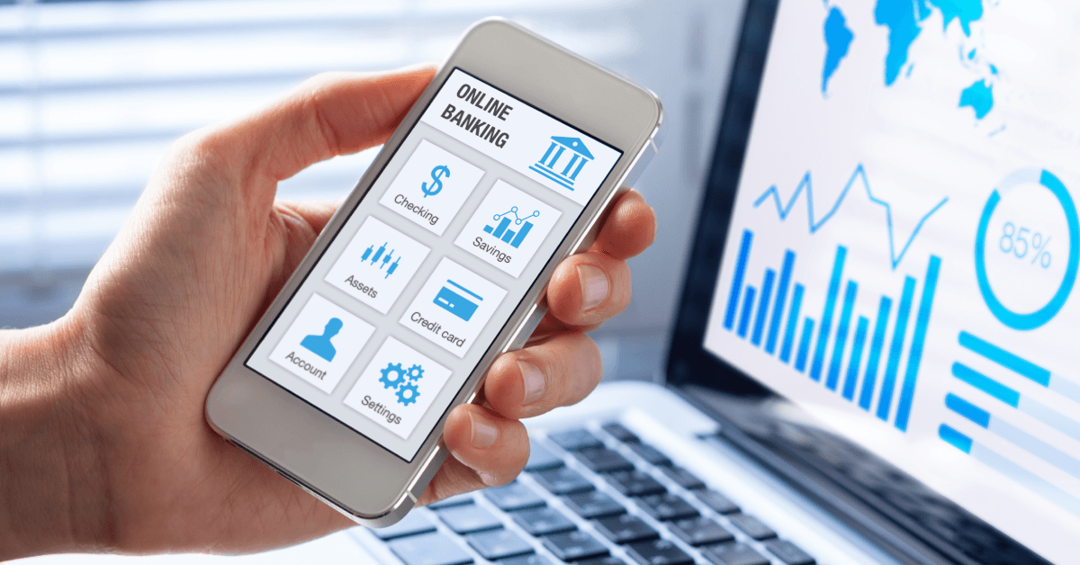 Online banking on smartphone