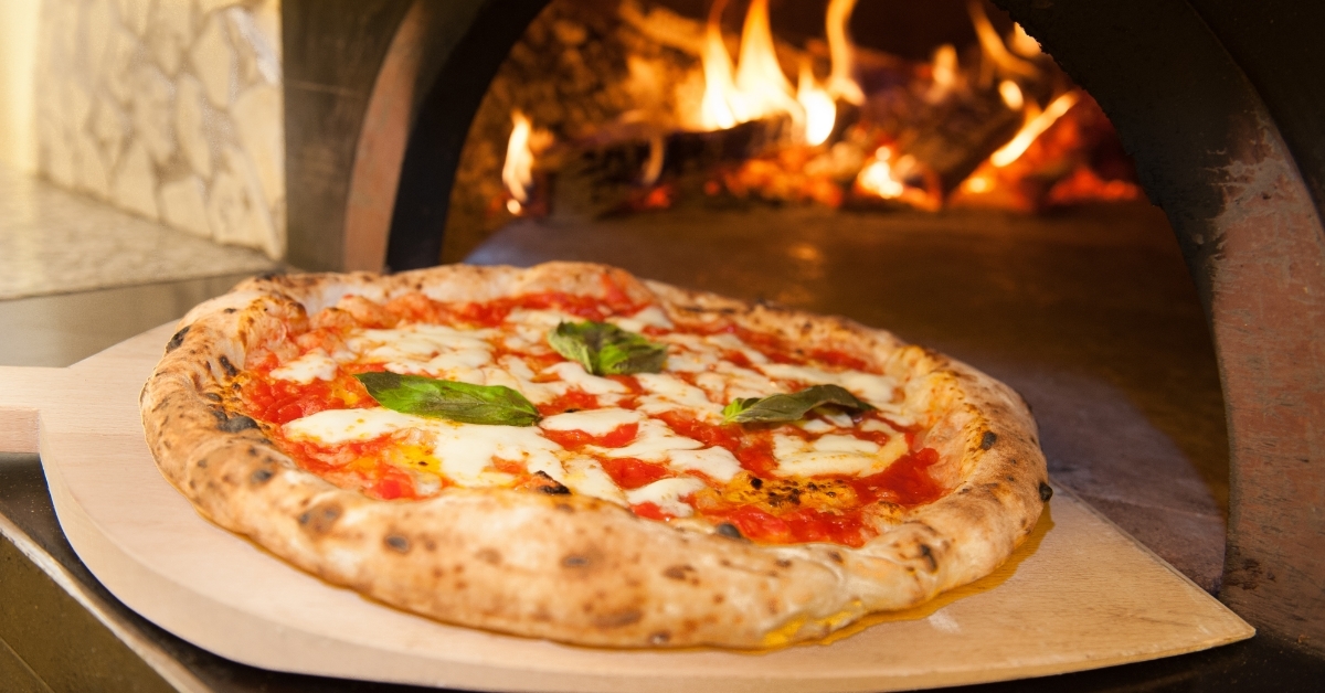 margherita pizza just out of oven