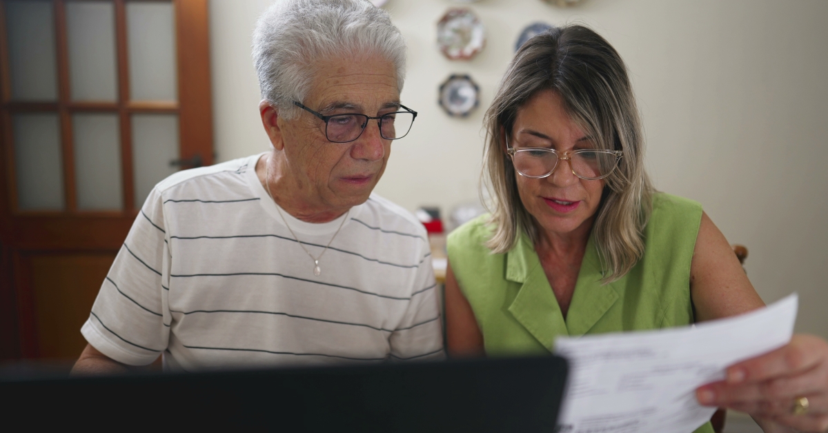 senior couple in distress
