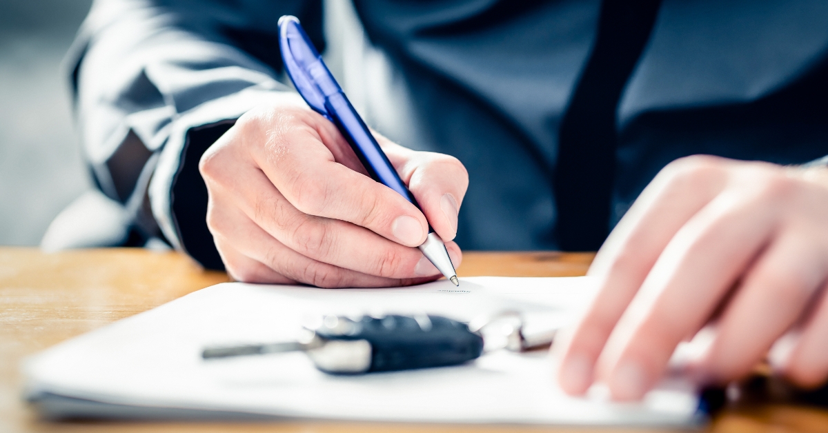 Car lease loan document