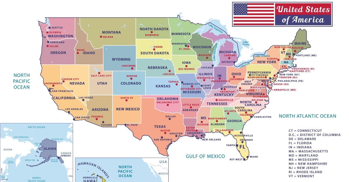 United States of America map