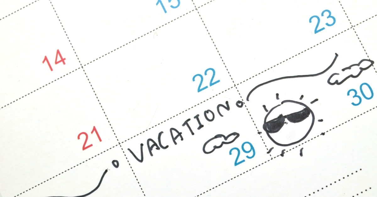 vacation note in time planner