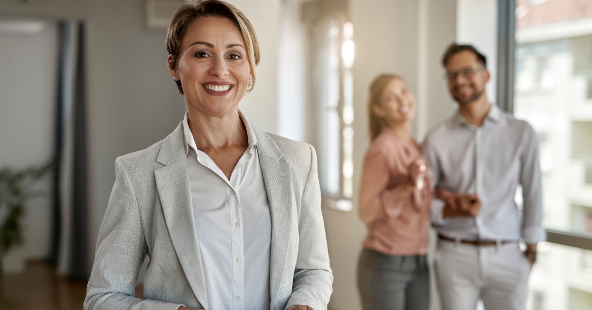 happy female real estate agent