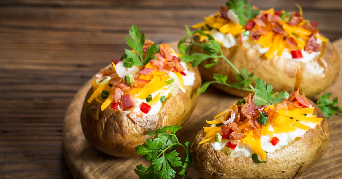 baked potatoes with cheese 