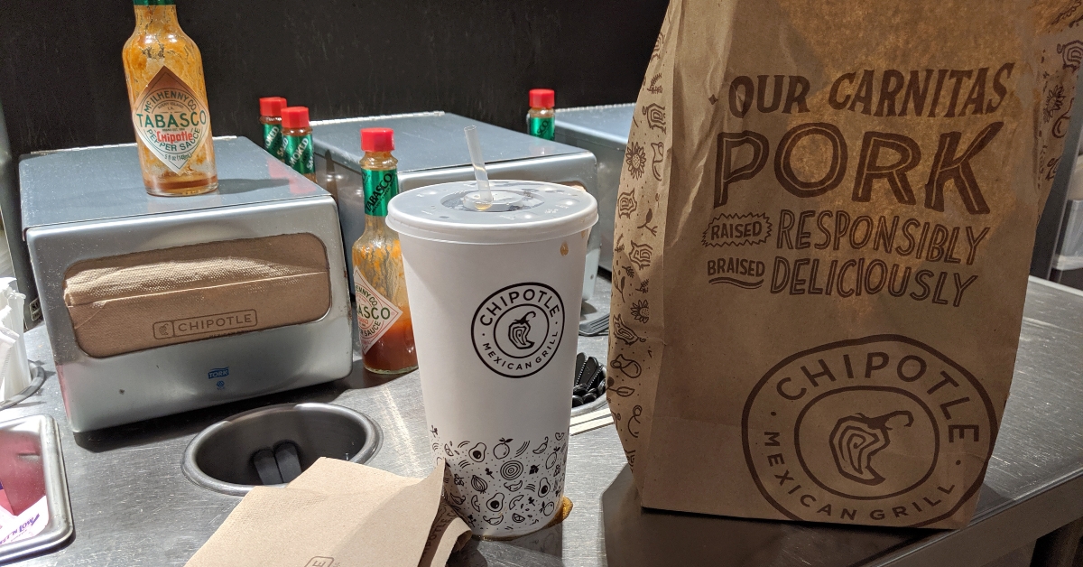 chipotle mexican grill food bag
