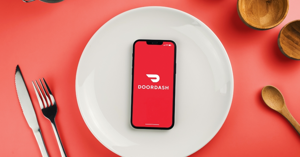 Doordash delivery app on smartphone