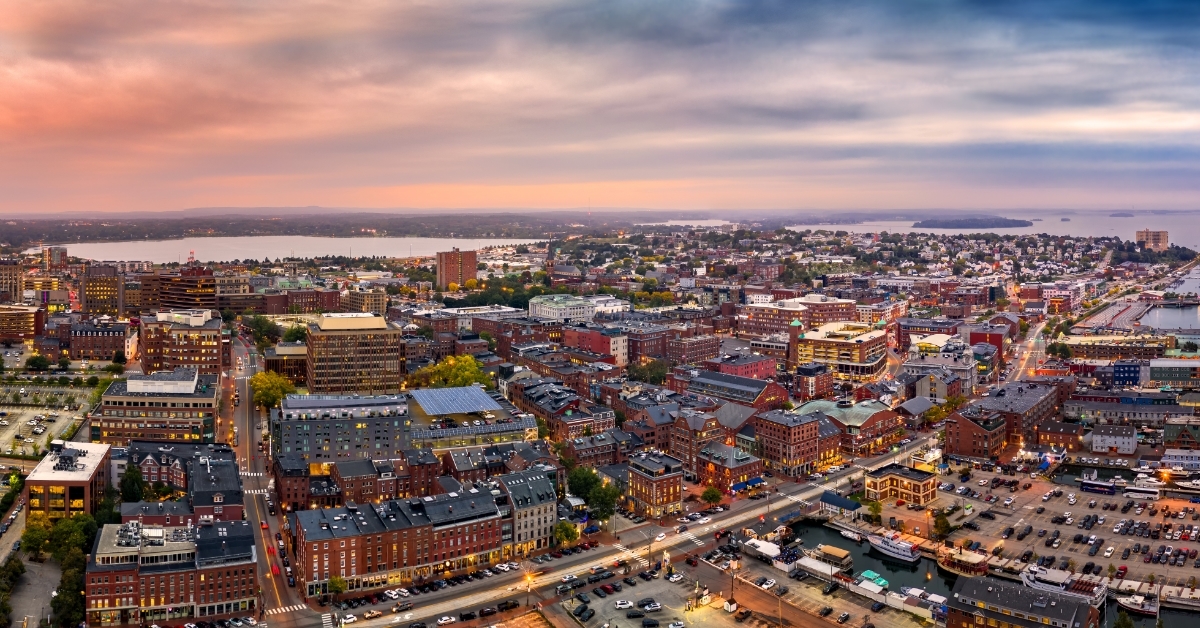 portland maine at dusk
