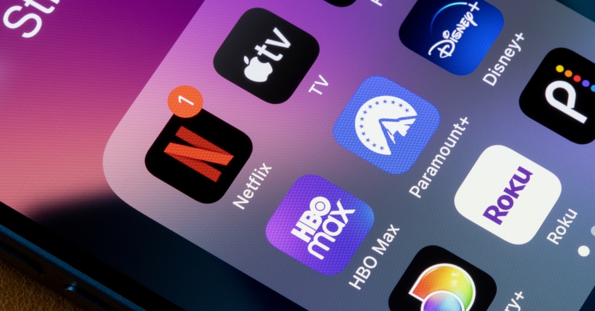 streaming apps on iPhone screen