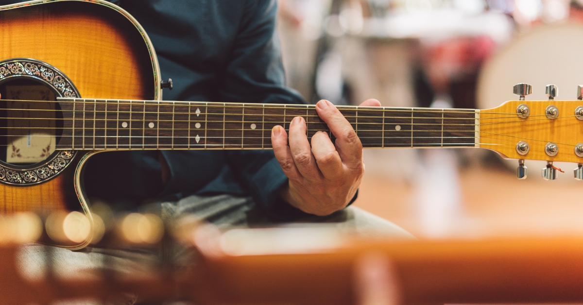 man playing the guitar