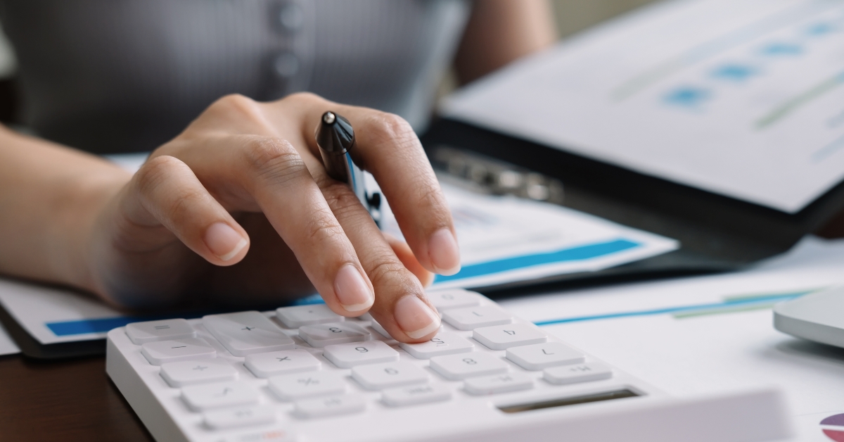 Close up accountant banker