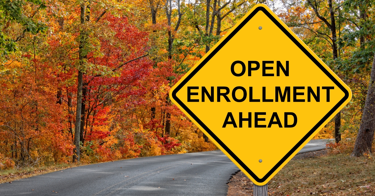 Open Enrollment Ahead Caution Sign