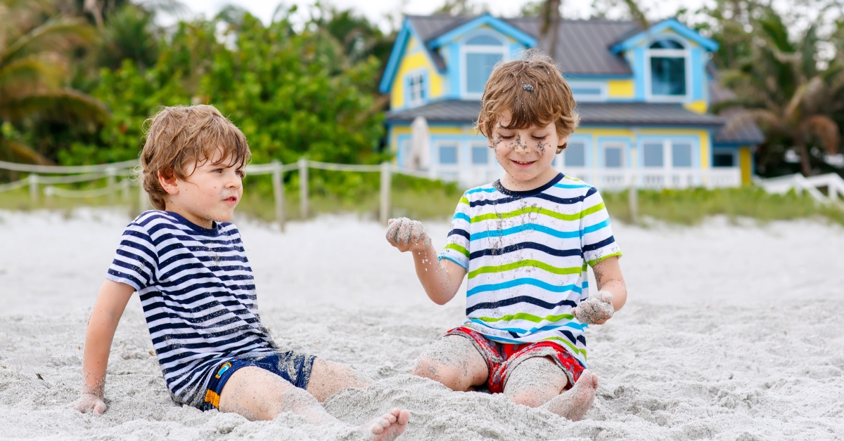 Two little kids having fun