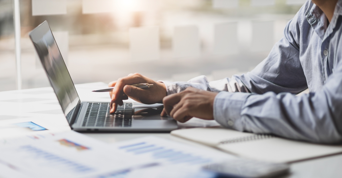 accountant using laptop