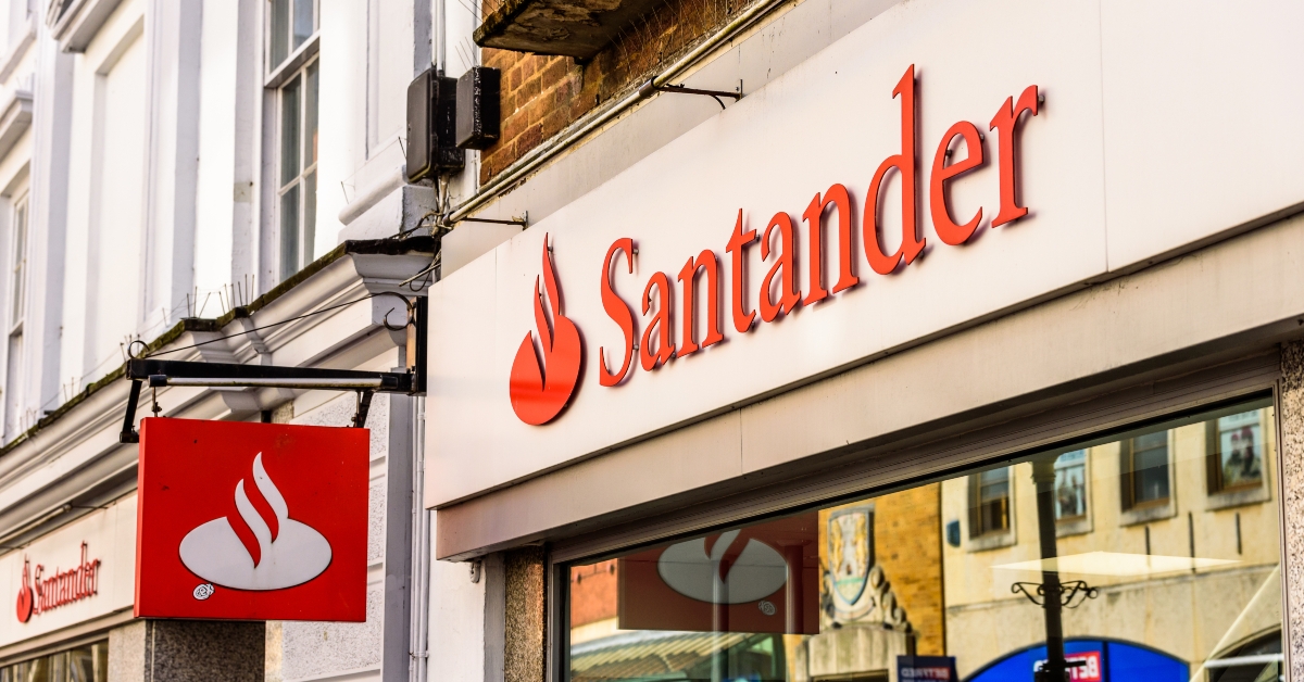 santander bank logo sign