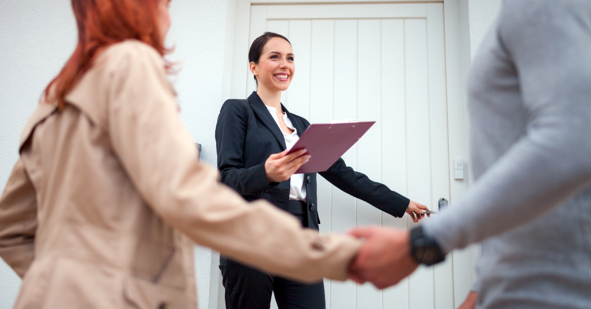 inviting young couple